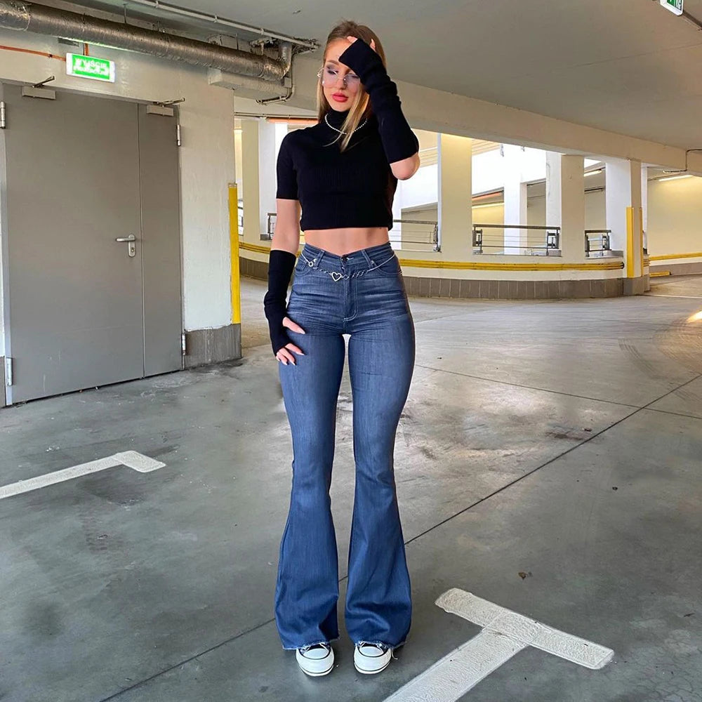 High Waist Flared Y2K Vintage Quality Jeans